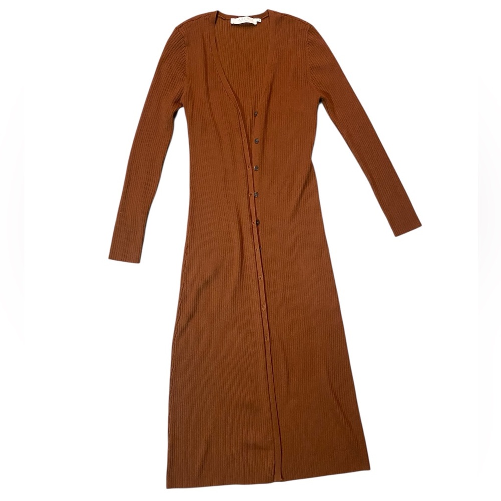 Astr Long Sleeve Brown Dress